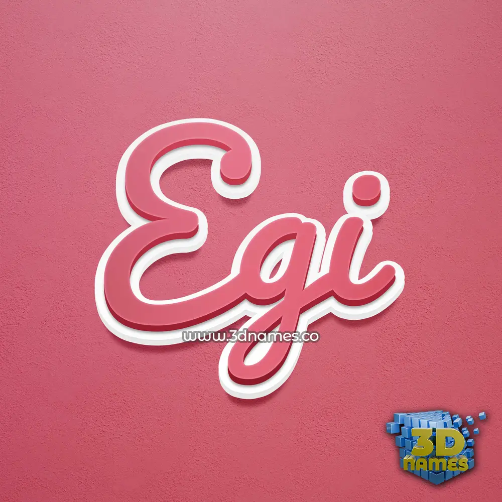 egi in Red Scribble style - 3D name wallpaper