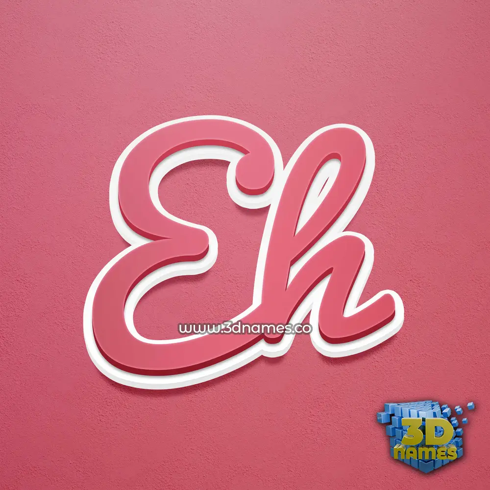 eh in Red Scribble style - 3D name wallpaper
