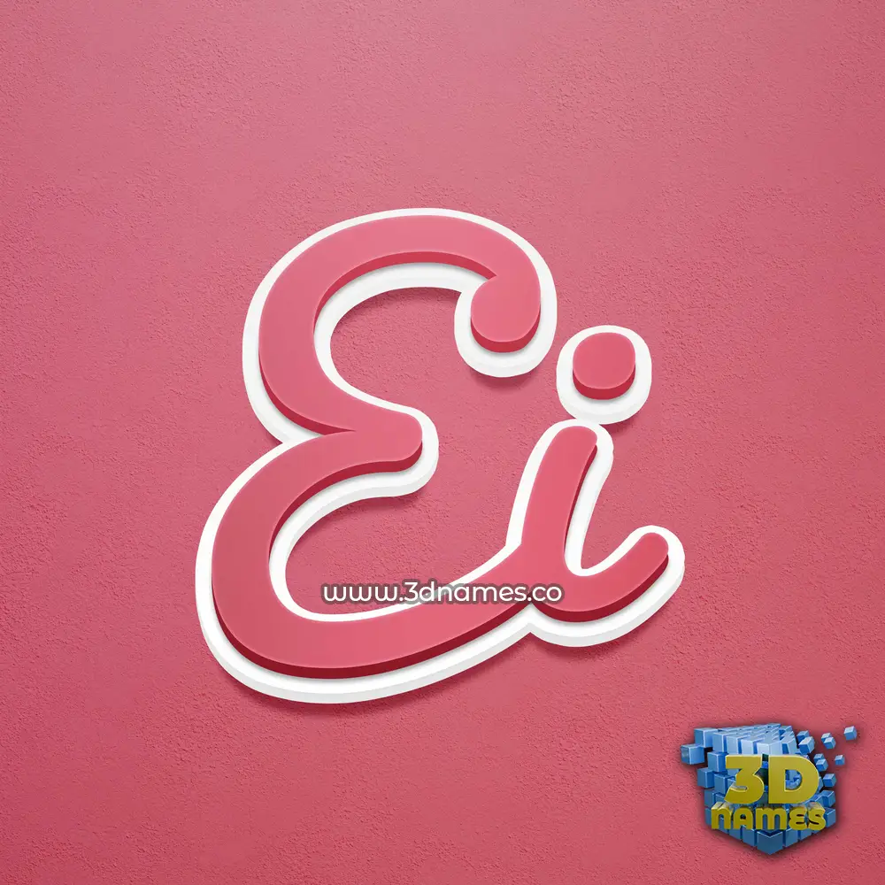 ei in Red Scribble style - 3D name wallpaper ei in Red Scribble style - 3D name wallpaper