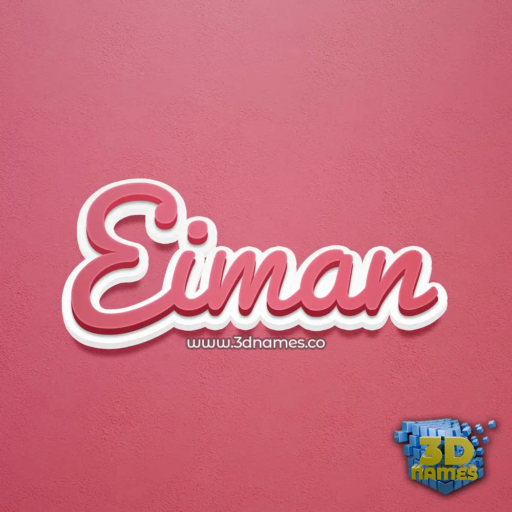 eiman in Red Scribble style - 3D name wallpaper