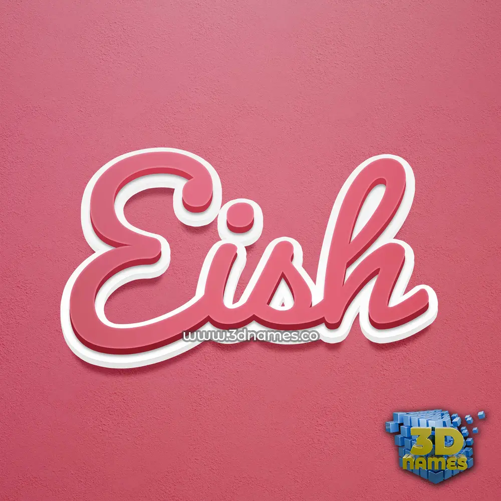 eish in Red Scribble style - 3D name wallpaper