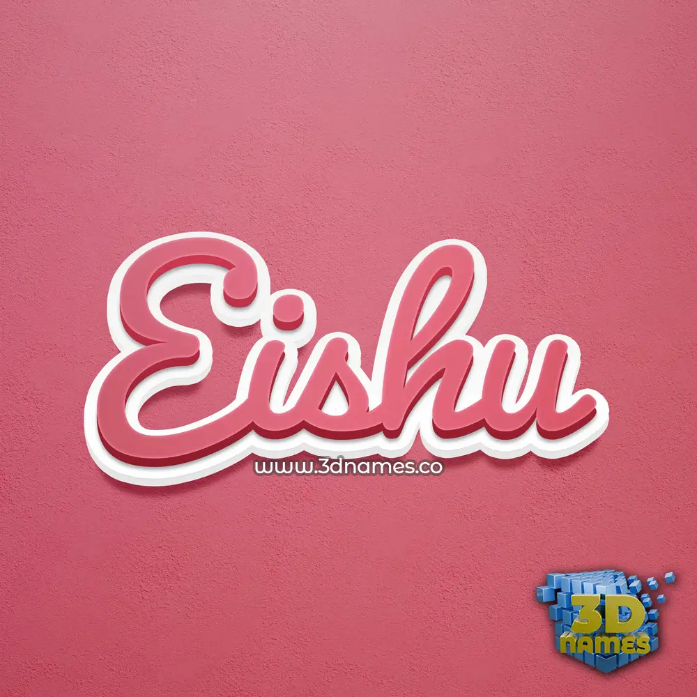 eishu in Red Scribble style - 3D name wallpaper