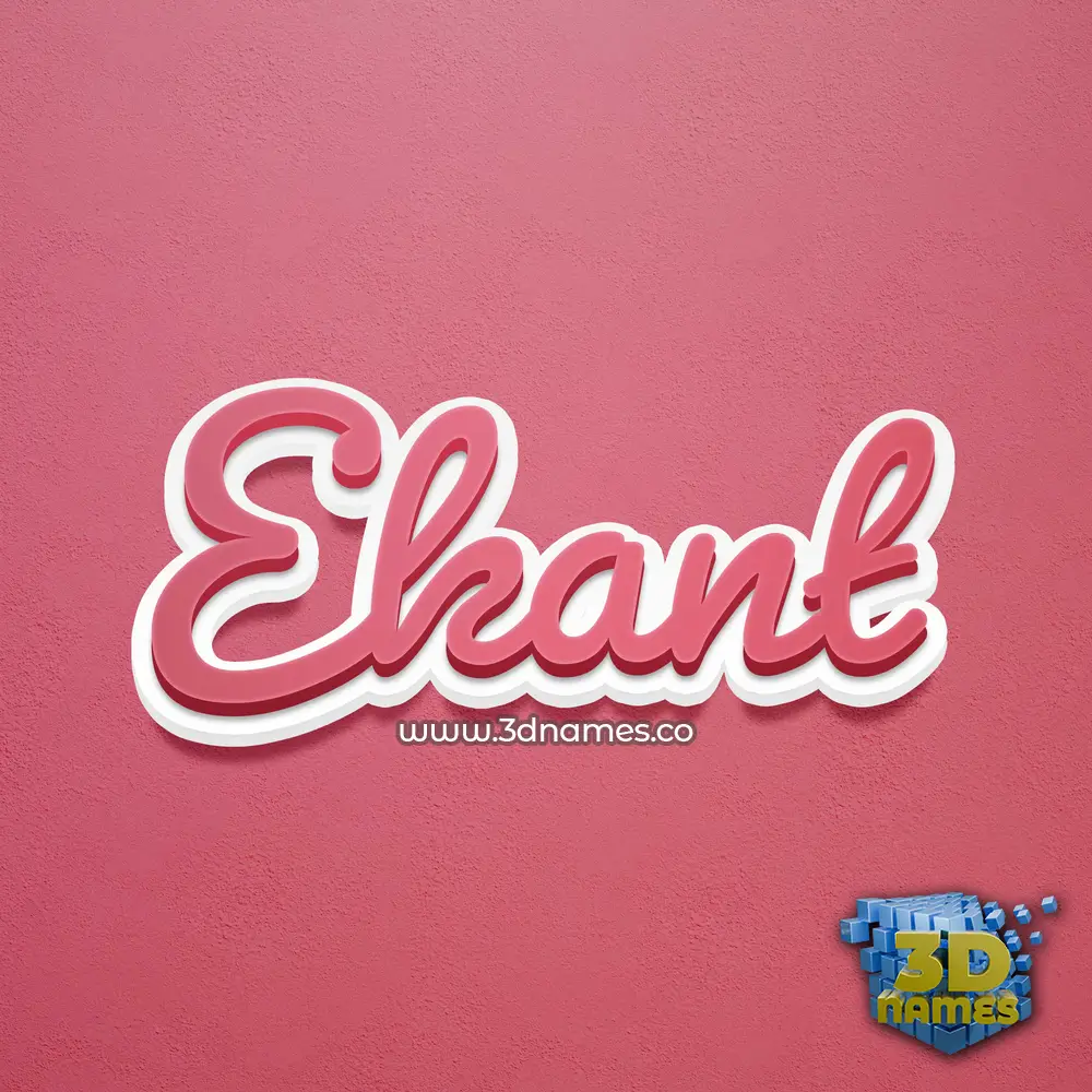 ekant in Red Scribble style - 3D name wallpaper