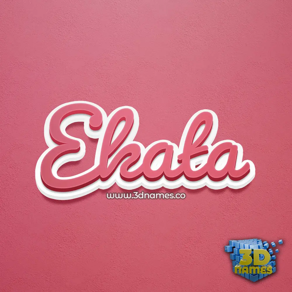 ekata in Red Scribble style - 3D name wallpaper