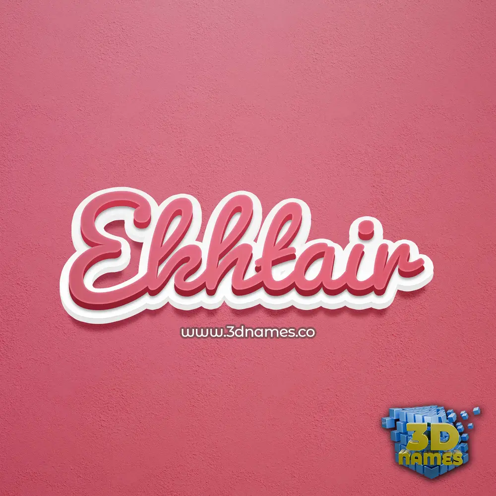 ekhtair in Red Scribble style - 3D name wallpaper