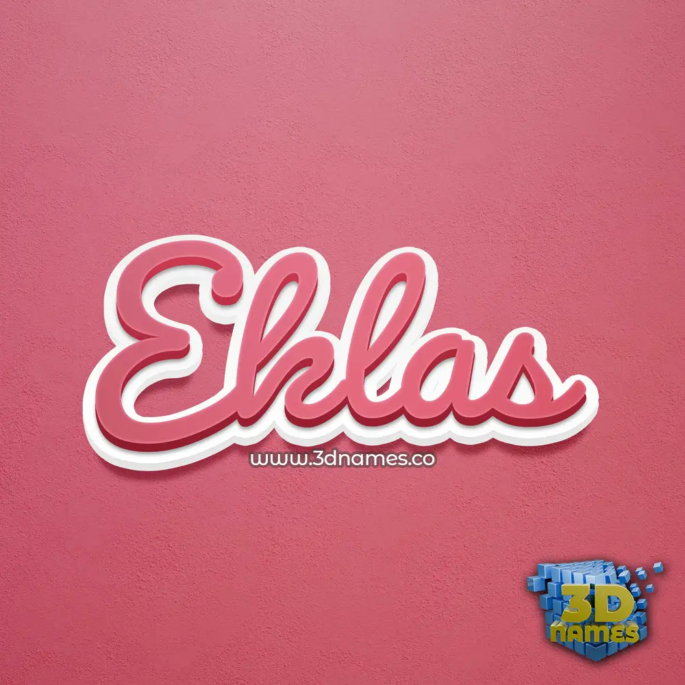 eklas in Red Scribble style - 3D name wallpaper