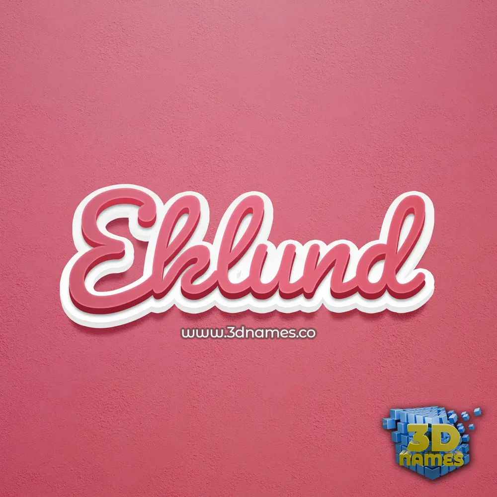 eklund in Red Scribble style - 3D name wallpaper