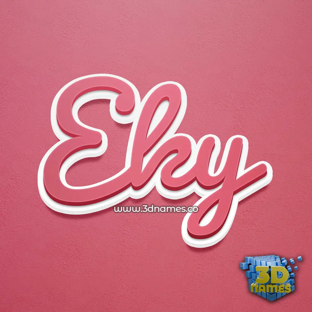 eky in Red Scribble style - 3D name wallpaper