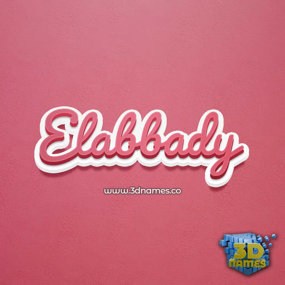 elabbady in Red Scribble style - 3D name wallpaper