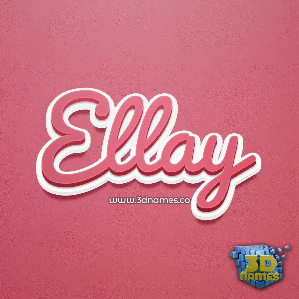 ellay in Red Scribble style - 3D name wallpaper
