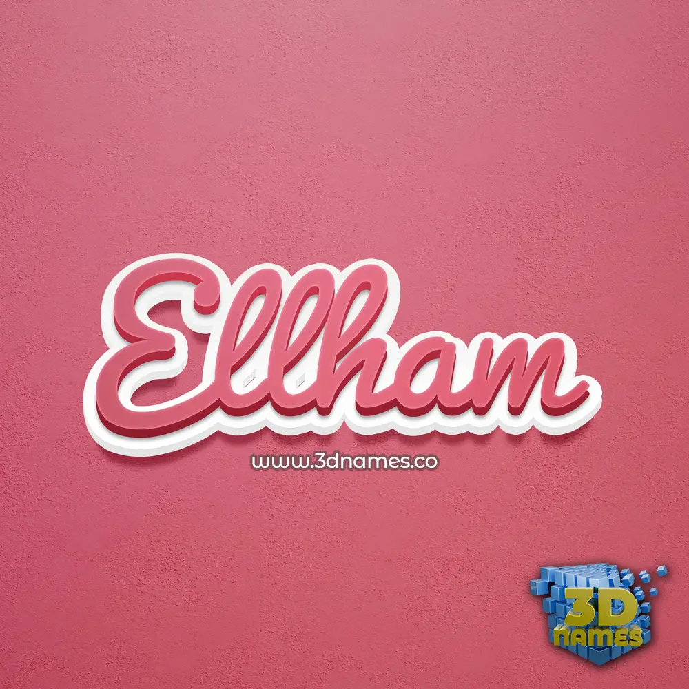 ellham in Red Scribble style - 3D name wallpaper