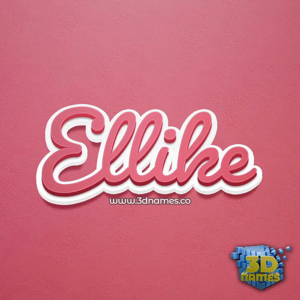 ellike in Red Scribble style - 3D name wallpaper ellike in Red Scribble style - 3D name wallpaper