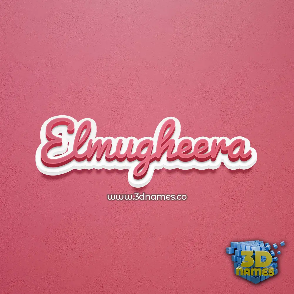 elmugheera in Red Scribble style - 3D name wallpaper