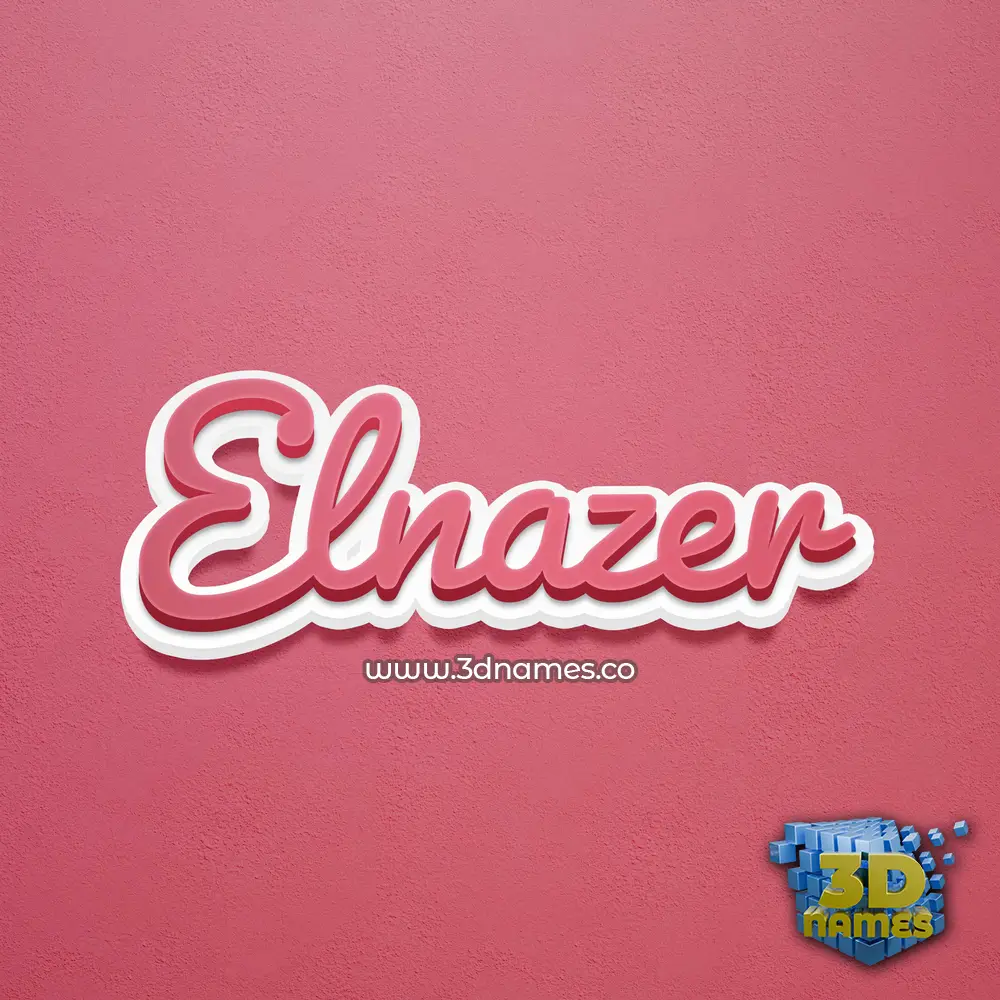 elnazer in Red Scribble style - 3D name wallpaper