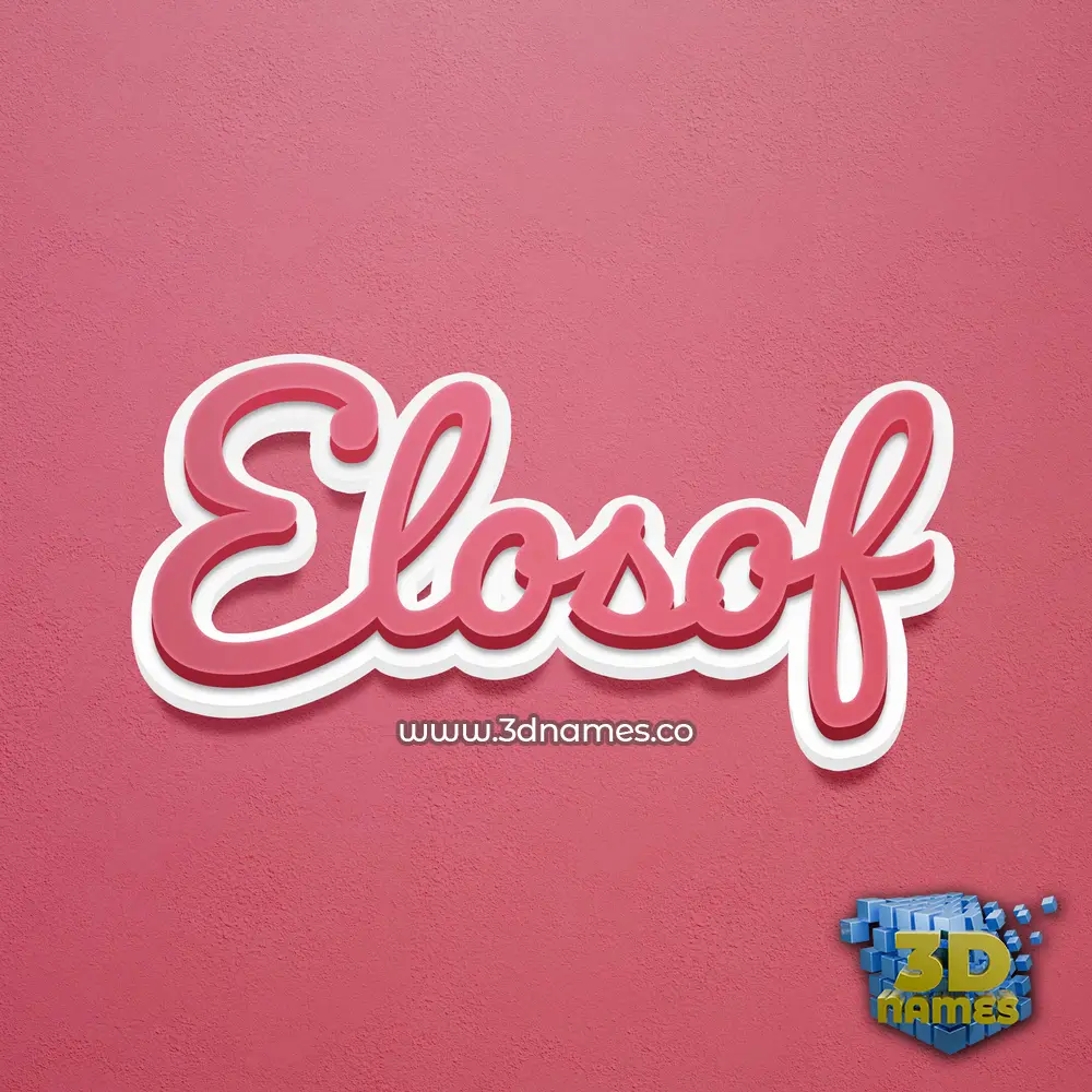 elosof in Red Scribble style - 3D name wallpaper