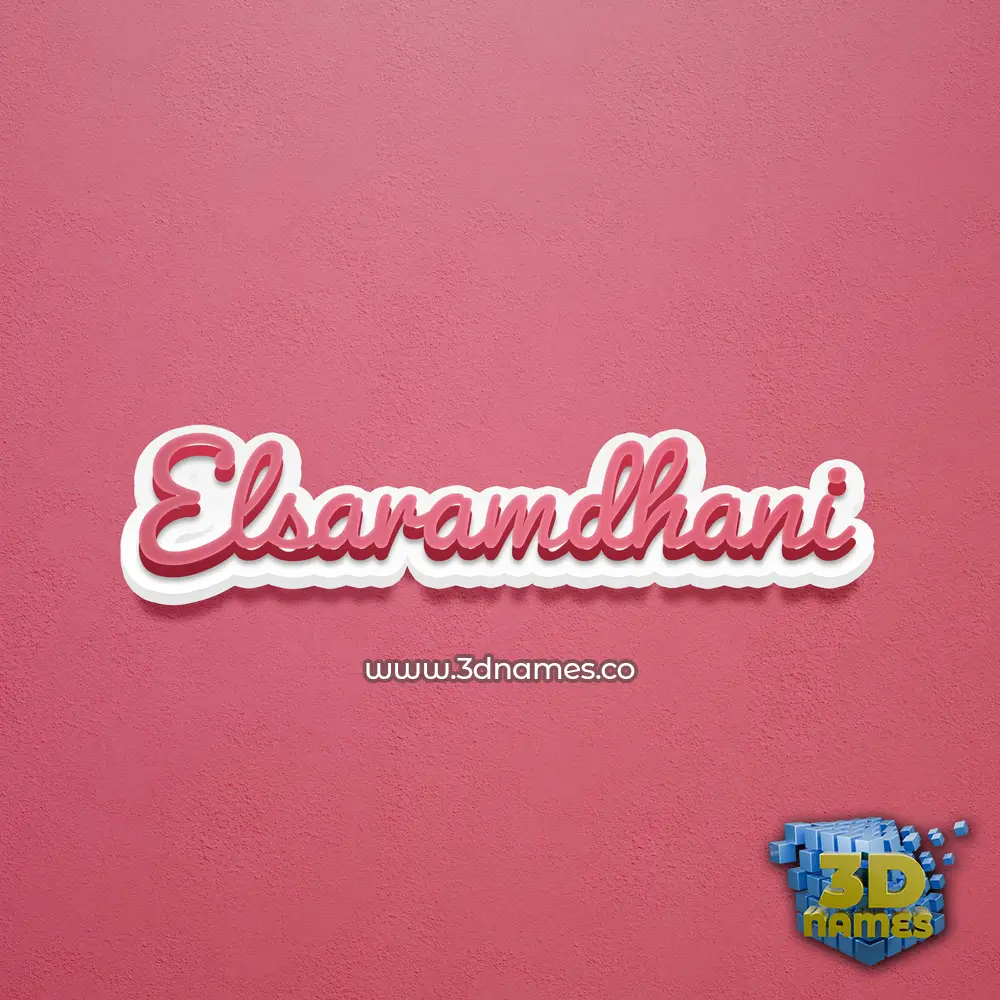 elsaramdhani in Red Scribble style - 3D name wallpaper