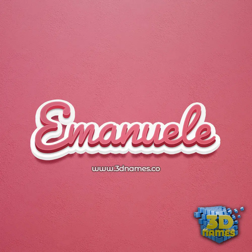 emanuele in Red Scribble style - 3D name wallpaper