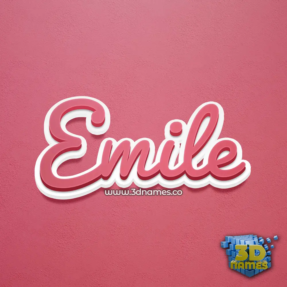emile in Red Scribble style - 3D name wallpaper