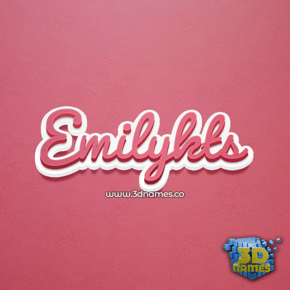 emilykts in Red Scribble style - 3D name wallpaper
