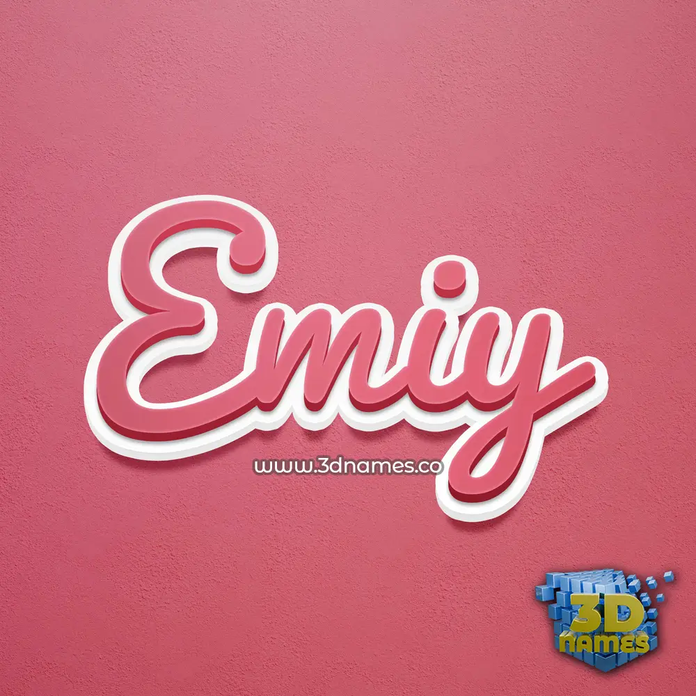 emiy in Red Scribble style - 3D name wallpaper