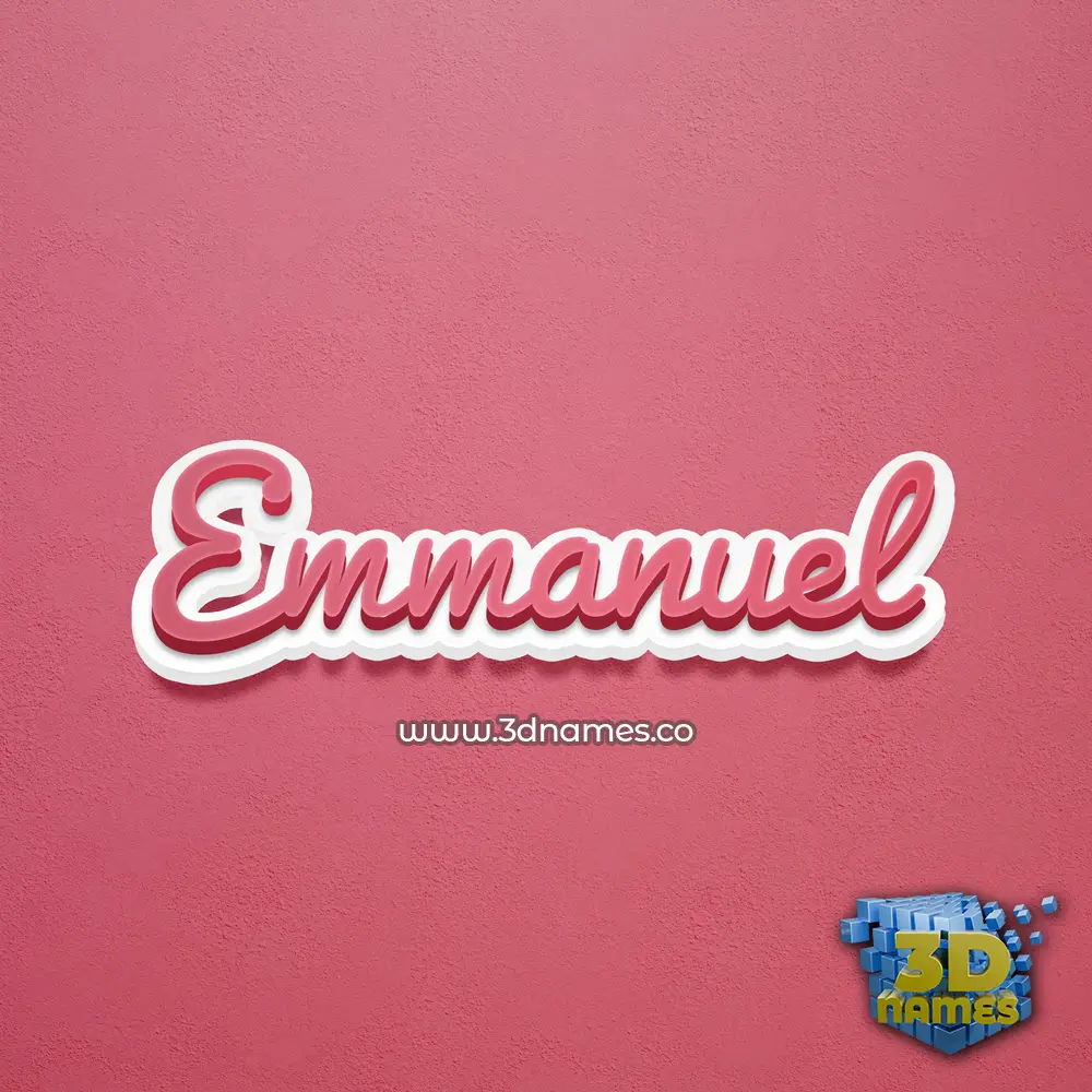 emmanuel in Red Scribble style - 3D name wallpaper