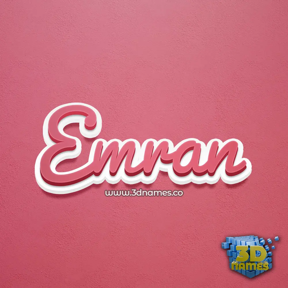 emran in Red Scribble style - 3D name wallpaper