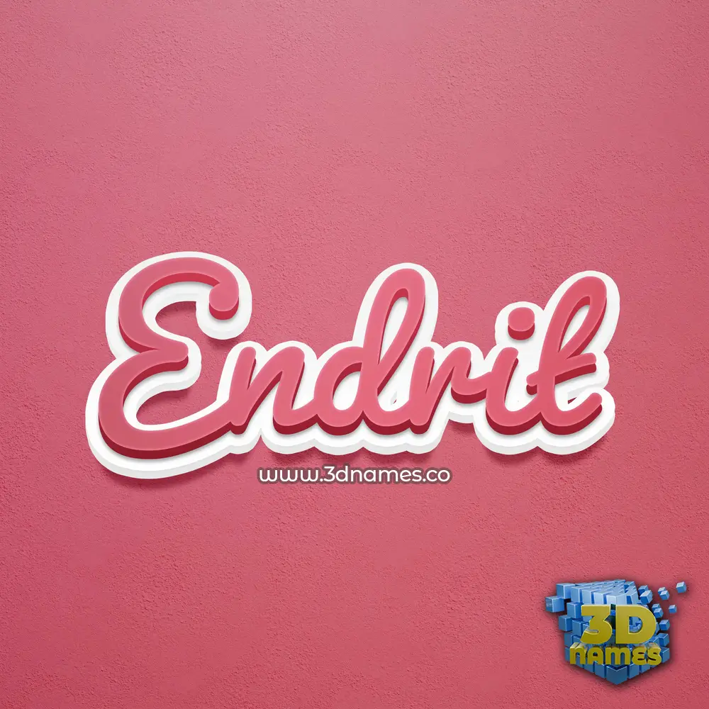 endrit in Red Scribble style - 3D name wallpaper