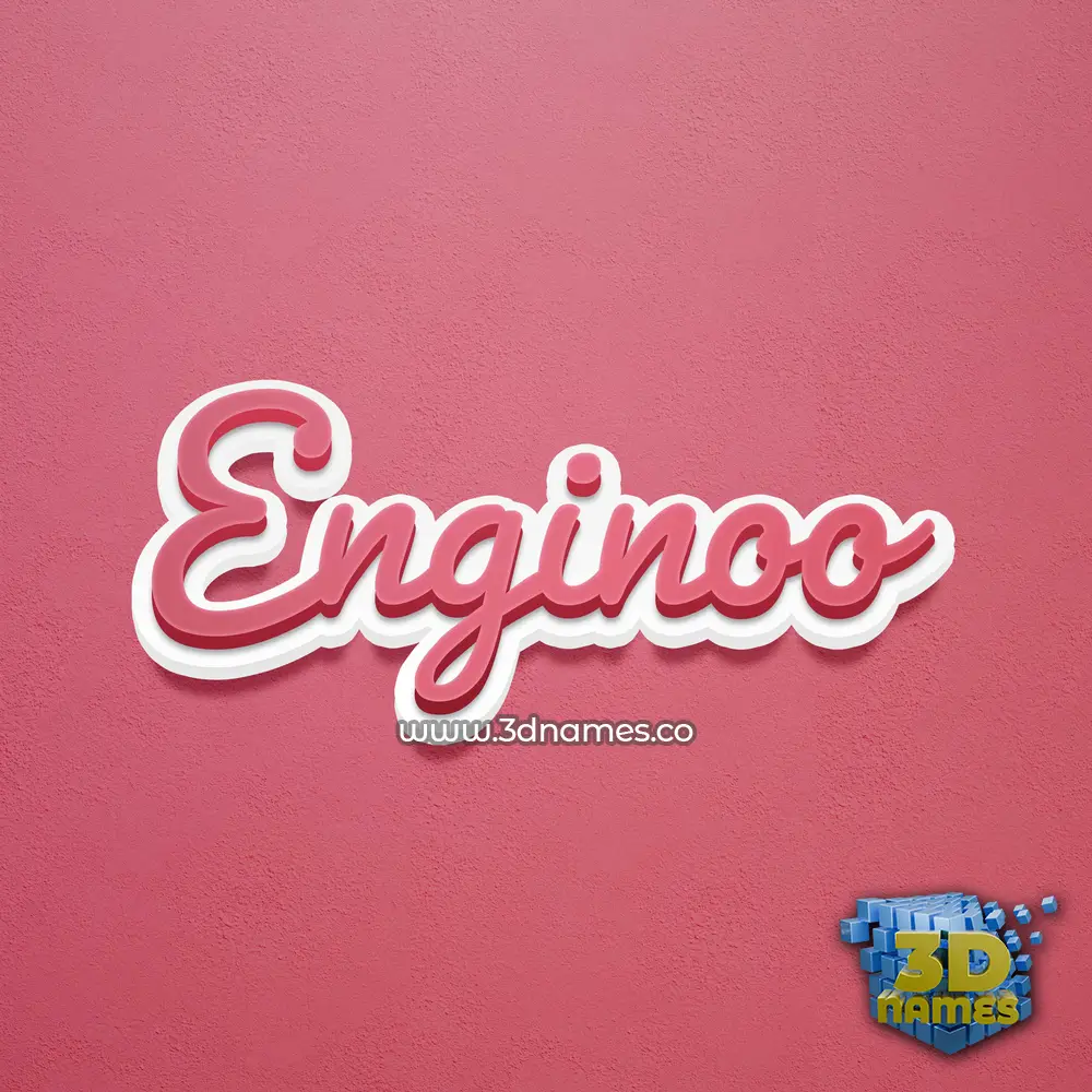 enginoo in Red Scribble style - 3D name wallpaper