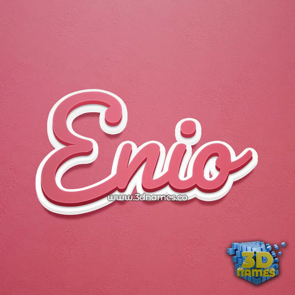 enio in Red Scribble style - 3D name wallpaper