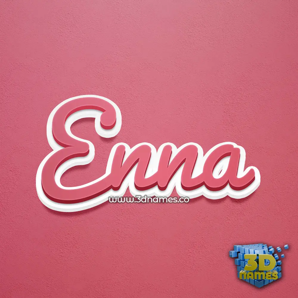 enna in Red Scribble style - 3D name wallpaper