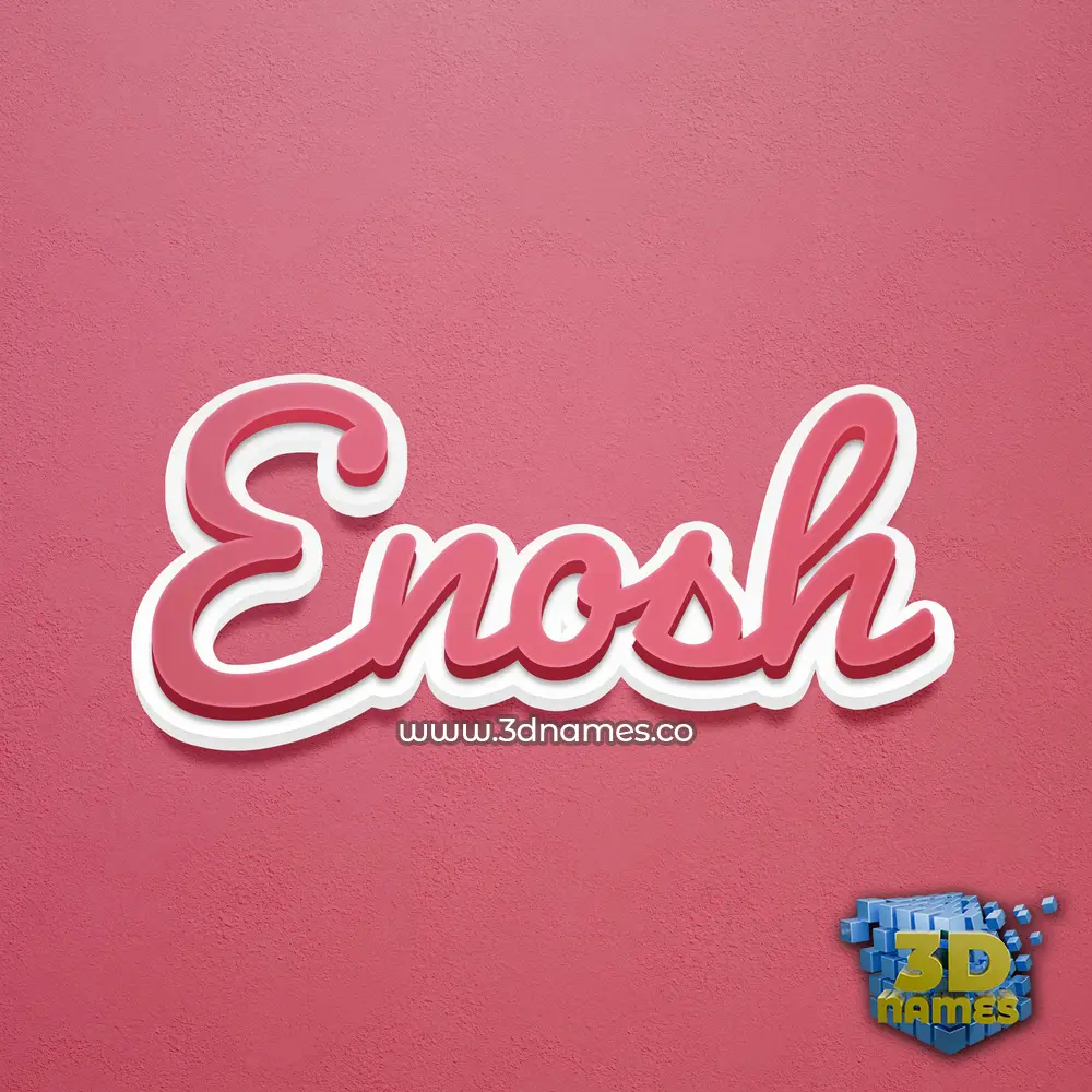 enosh in Red Scribble style - 3D name wallpaper