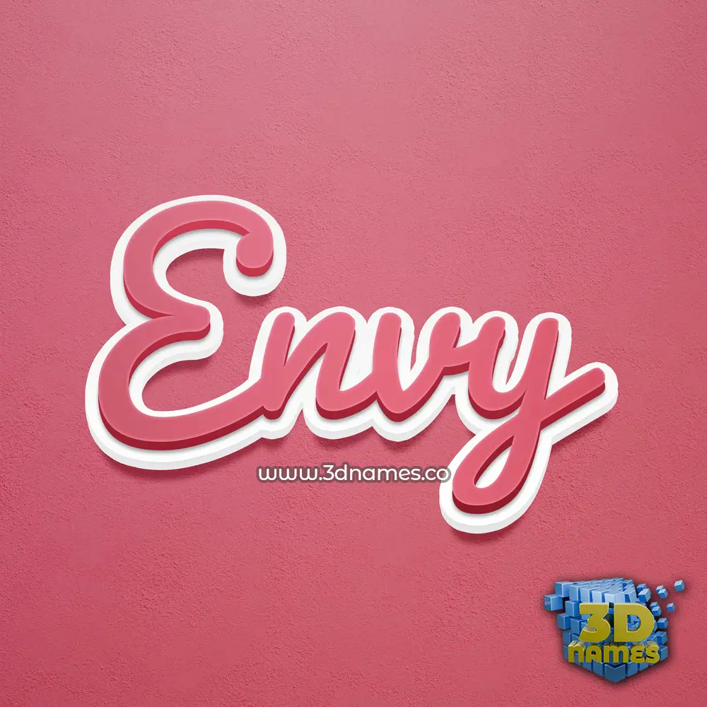 envy in Red Scribble style - 3D name wallpaper