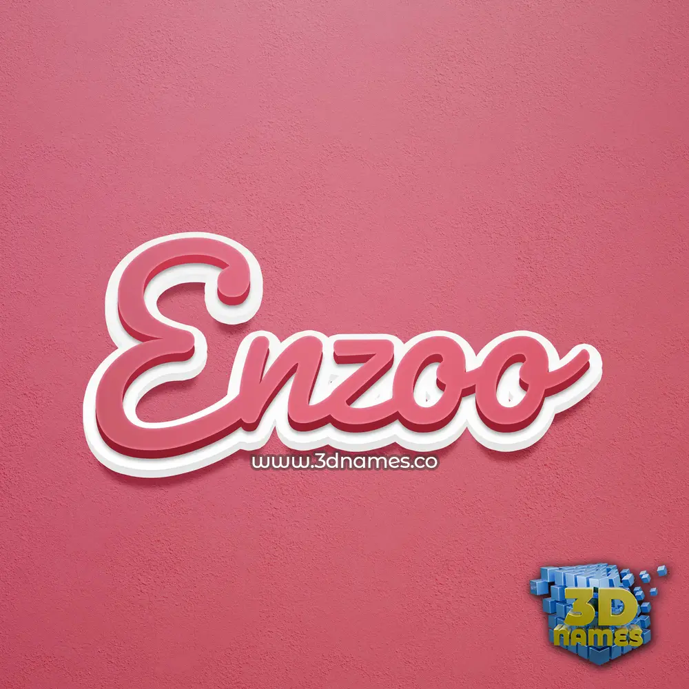 enzoo in Red Scribble style - 3D name wallpaper