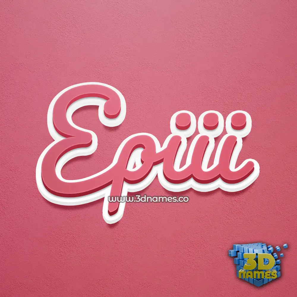 epiii in Red Scribble style - 3D name wallpaper