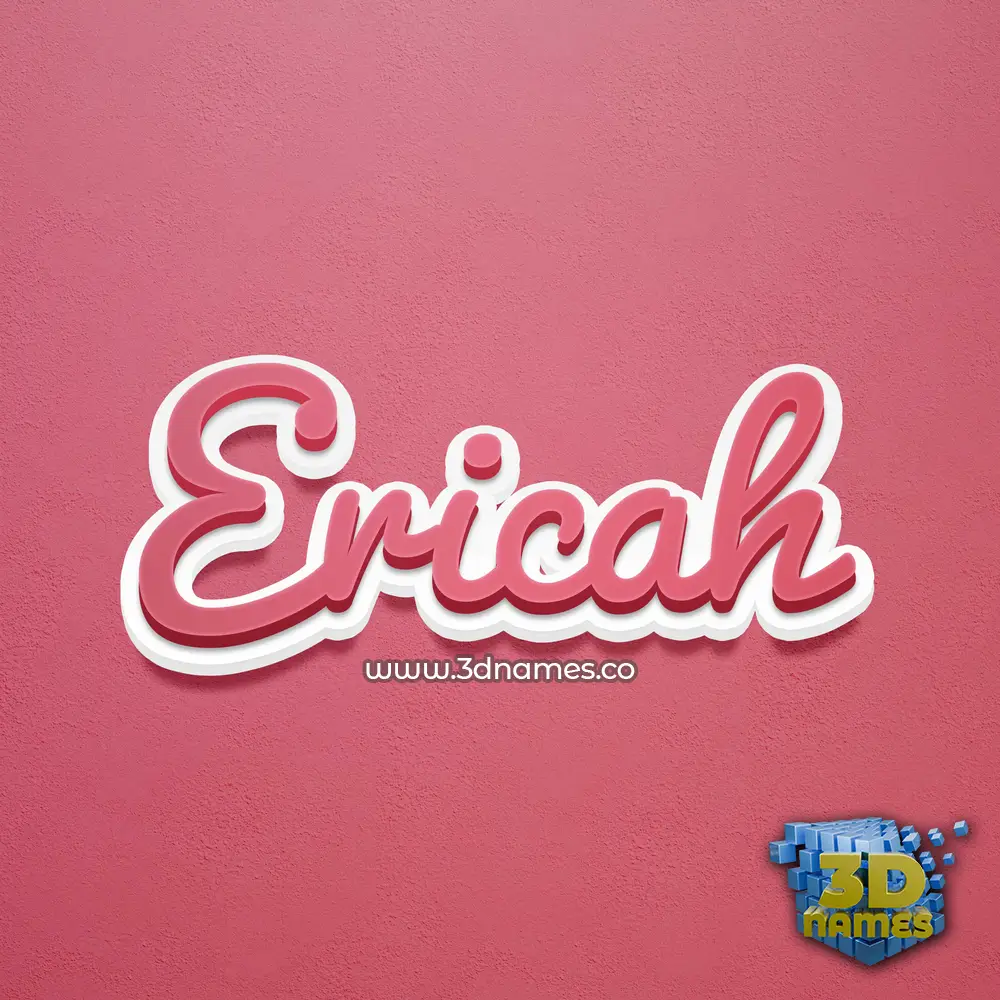 ericah in Red Scribble style - 3D name wallpaper