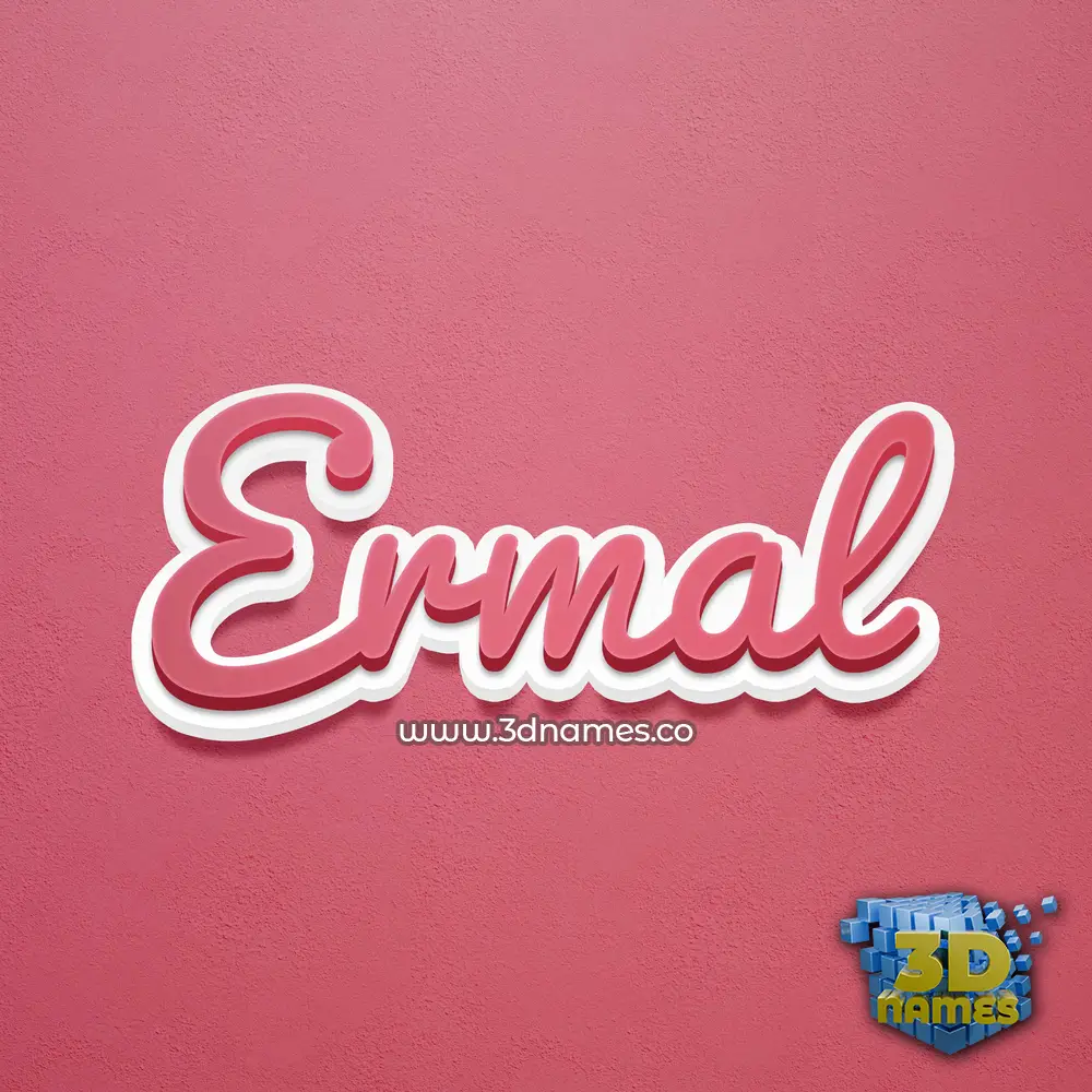 ermal in Red Scribble style - 3D name wallpaper