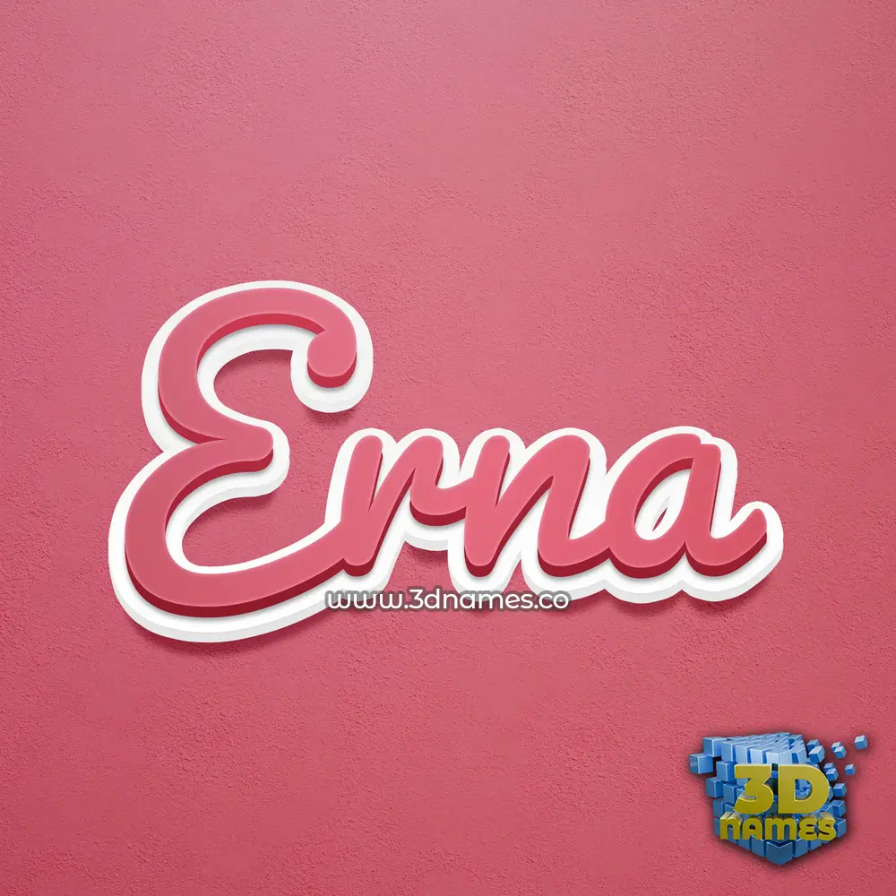 erna in Red Scribble style - 3D name wallpaper