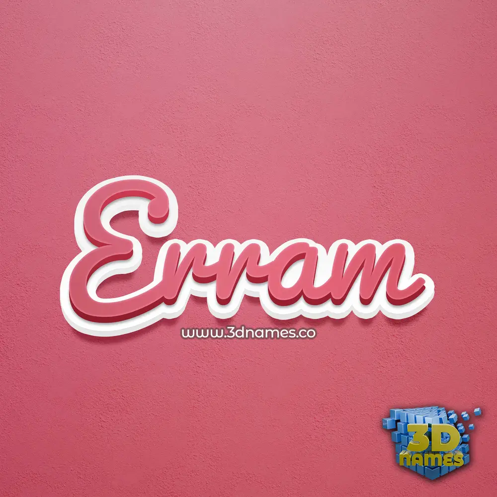 erram in Red Scribble style - 3D name wallpaper