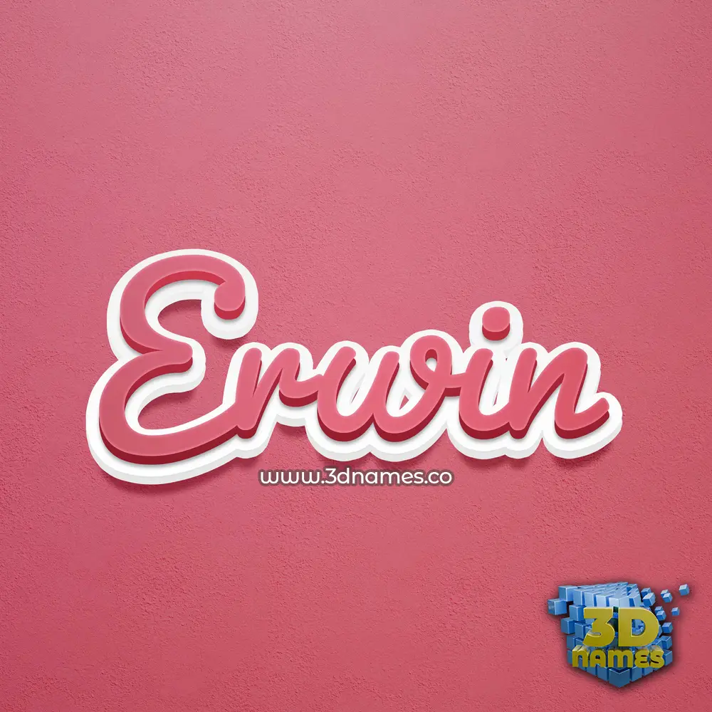 erwin in Red Scribble style - 3D name wallpaper