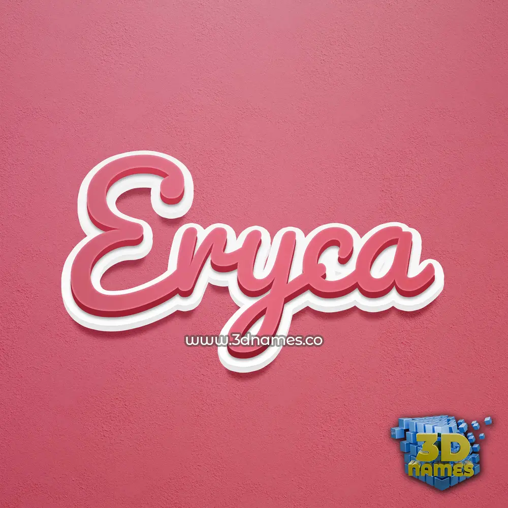 eryca in Red Scribble style - 3D name wallpaper
