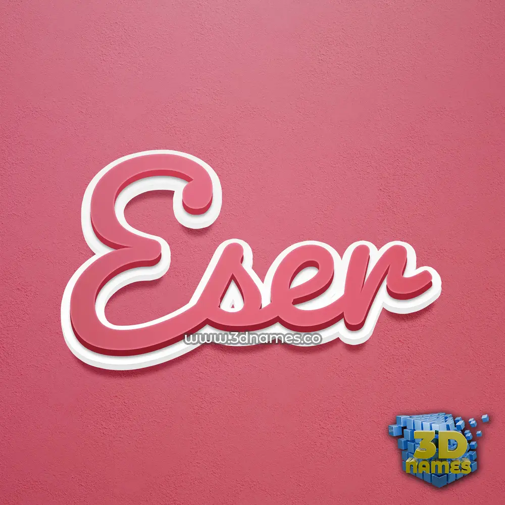 eser in Red Scribble style - 3D name wallpaper