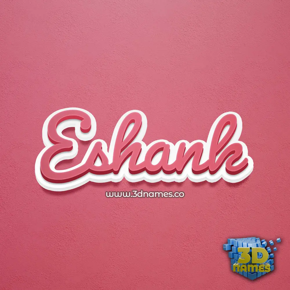 eshank in Red Scribble style - 3D name wallpaper