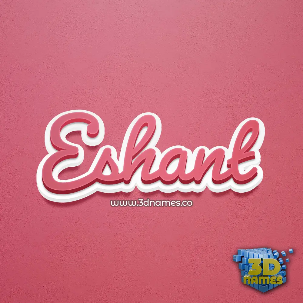 eshant in Red Scribble style - 3D name wallpaper