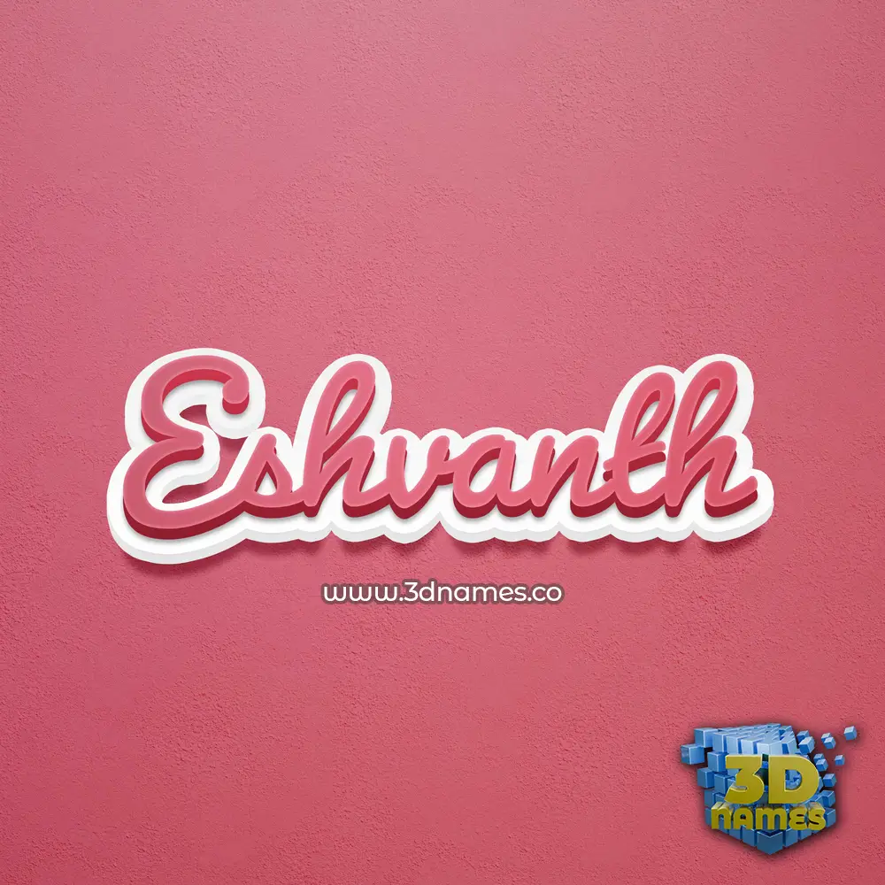 eshvanth in Red Scribble style - 3D name wallpaper
