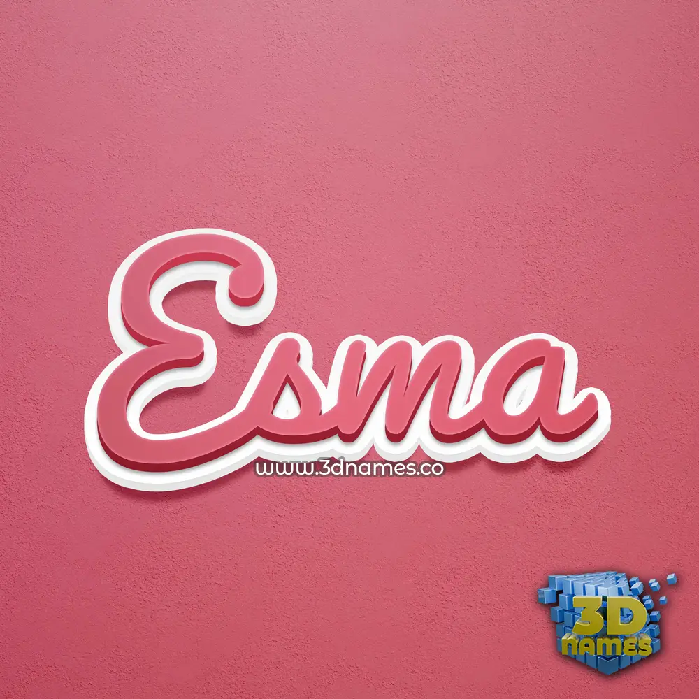 esma in Red Scribble style - 3D name wallpaper