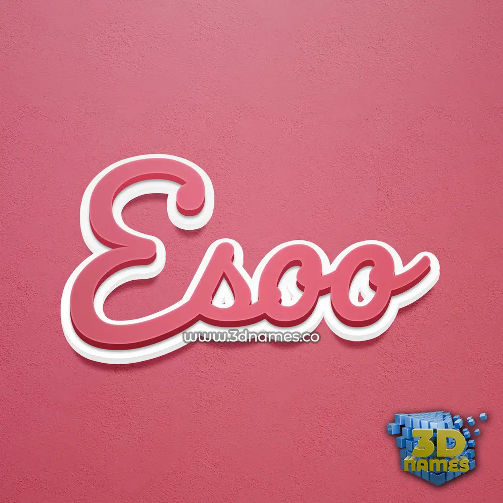 esoo in Red Scribble style - 3D name wallpaper