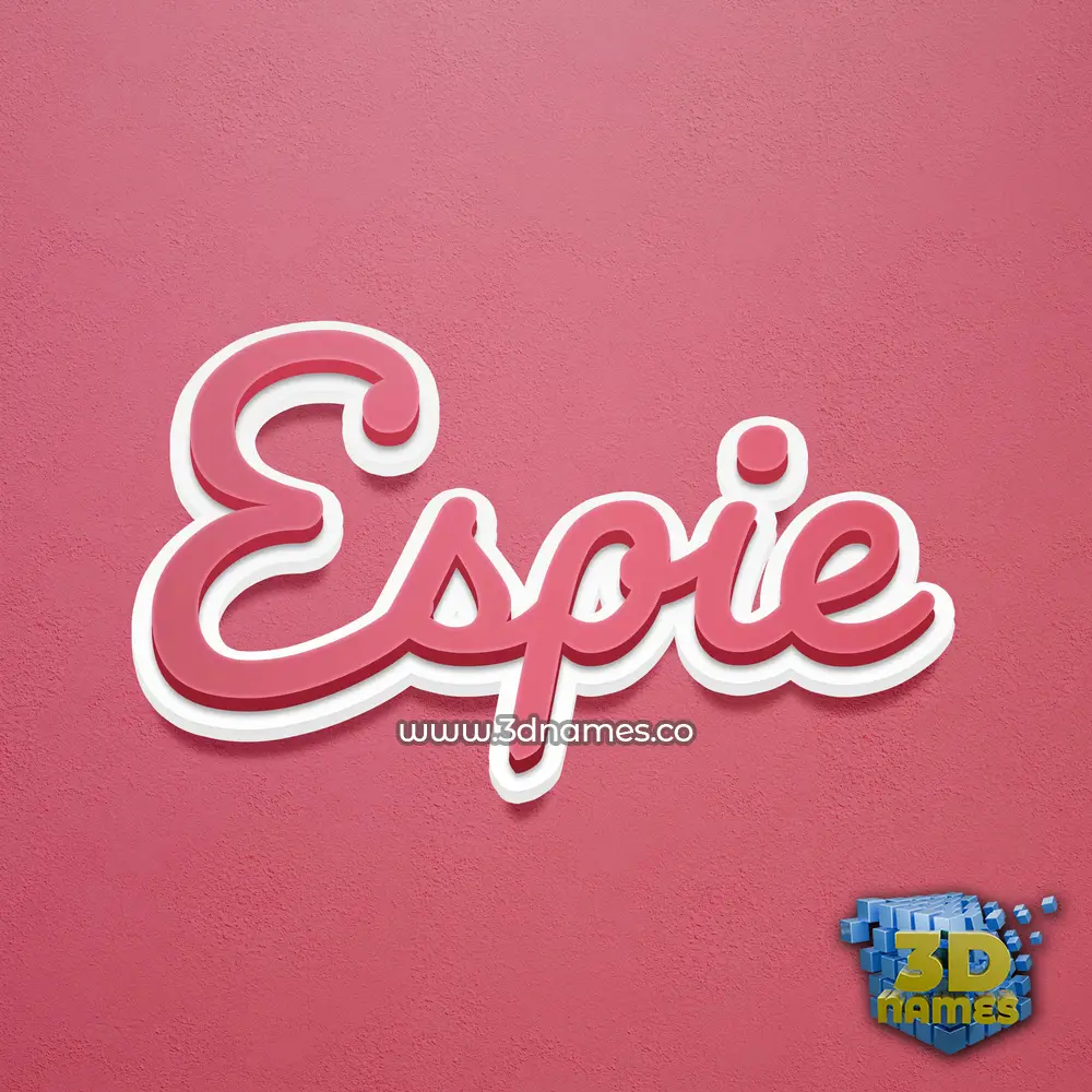 espie in Red Scribble style - 3D name wallpaper