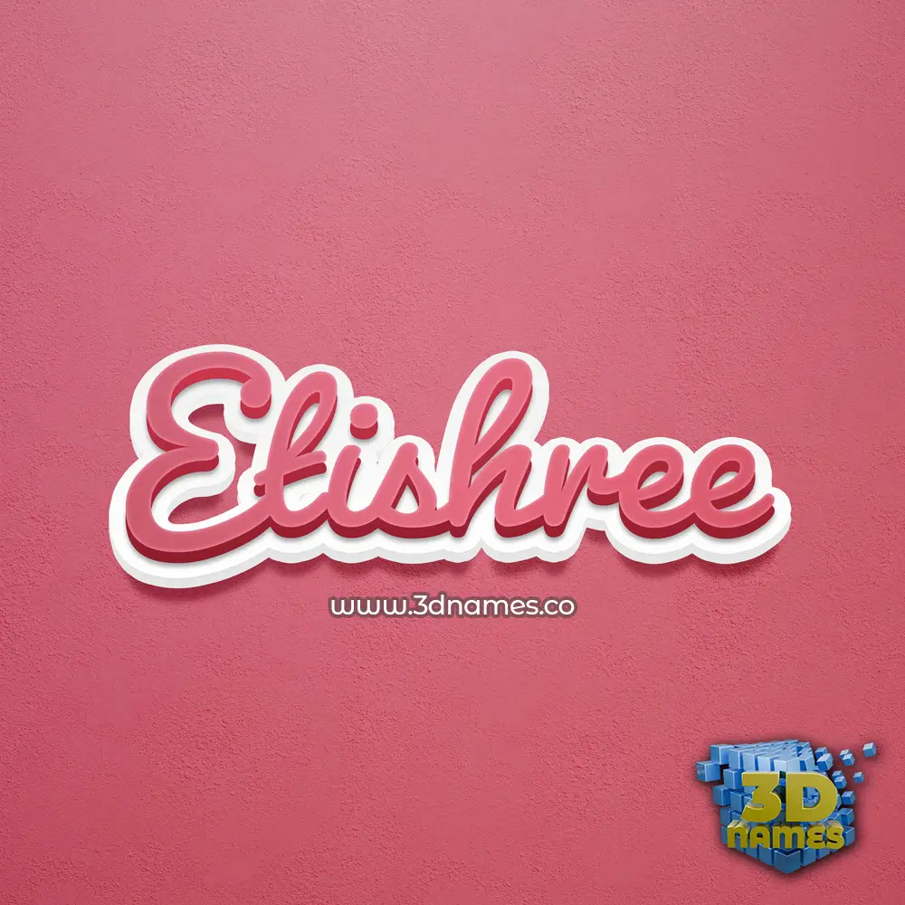 etishree in Red Scribble style - 3D name wallpaper