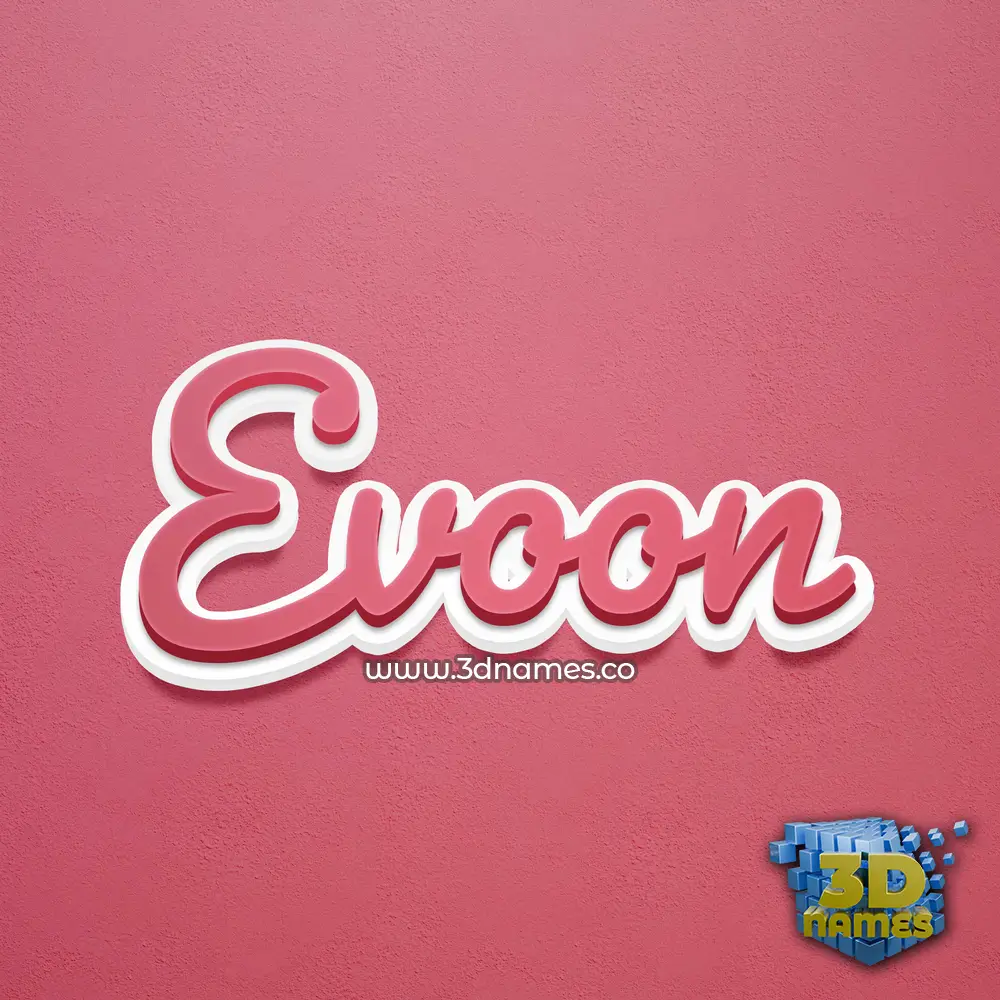 evoon in Red Scribble style - 3D name wallpaper