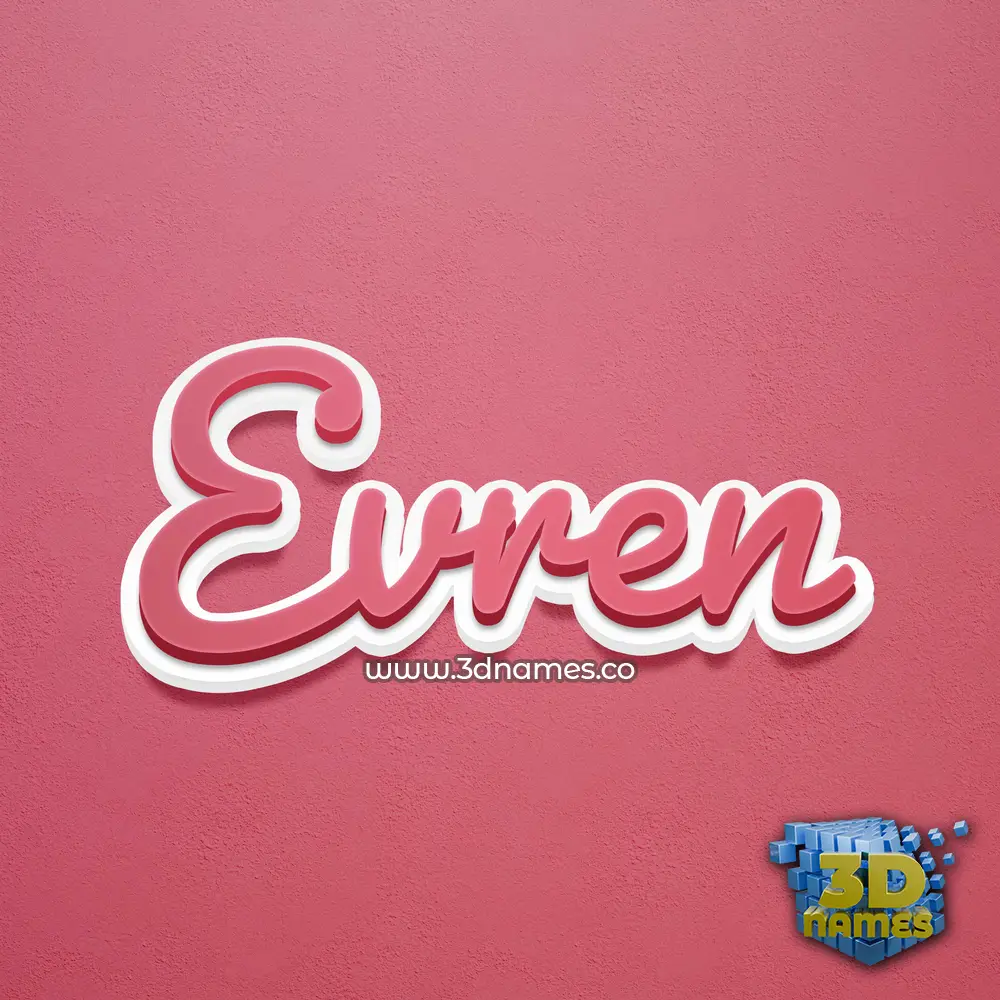 evren in Red Scribble style - 3D name wallpaper